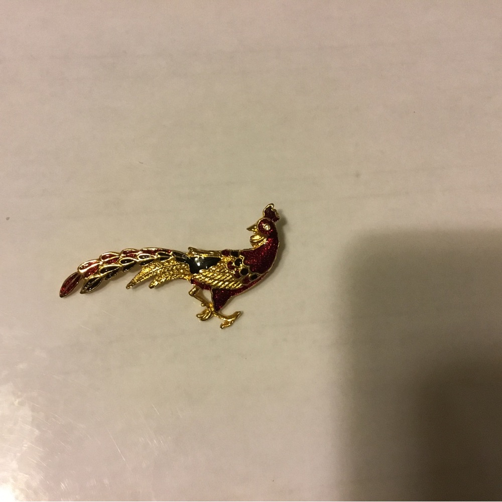 Vintage from the 1980s Peacock Brooch Amazing colors. Pre owned.